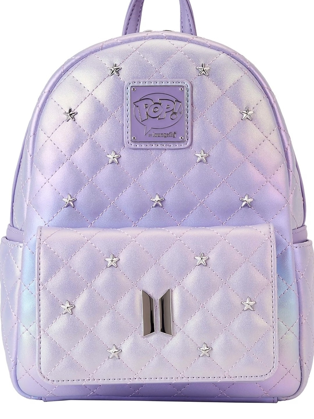 Loungefly BTS Logo Iridescent Purple Mini Backpack - Picture 3 of 8